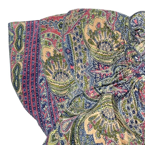 PERRY WALKER COLLECTIVE Varina Silk Blend Flutter Sleeve Boho Top - Picture 7 of 8